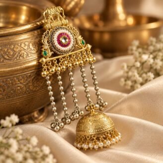 Meenakari Kashmiri Jhumka Earrings