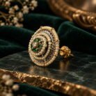 Green Jadau Kundan Earrings