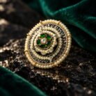 Green Jadau Kundan Earrings