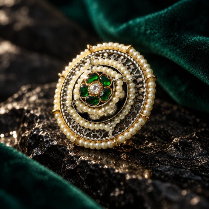 Green Jadau Kundan Earrings Green Jadau Kundan Earrings