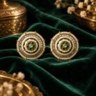 Green Jadau Kundan Earrings