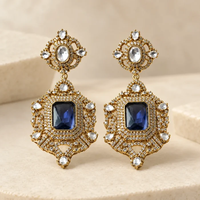 Blue Crystal Drop Earrings Blue Crystal Drop Earrings