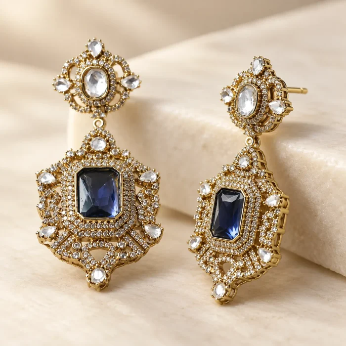 Blue Crystal Drop Earrings Blue Crystal Drop Earrings