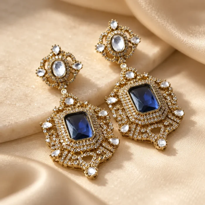 Blue Crystal Drop Earrings Blue Crystal Drop Earrings