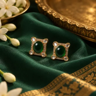 Green Stud Earrings