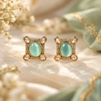 Sea Green Stud Earrings